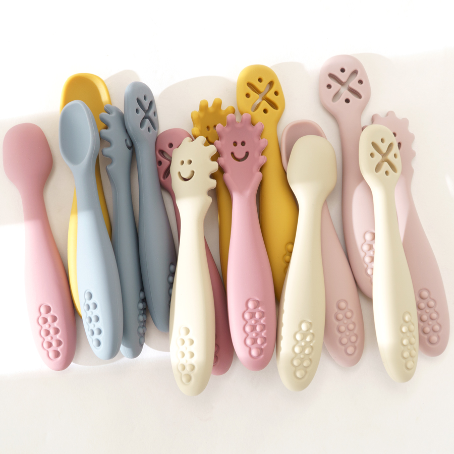 Baby Food Utensils Set - 3 قطعة ملاعق تعلم الطفل لطيف