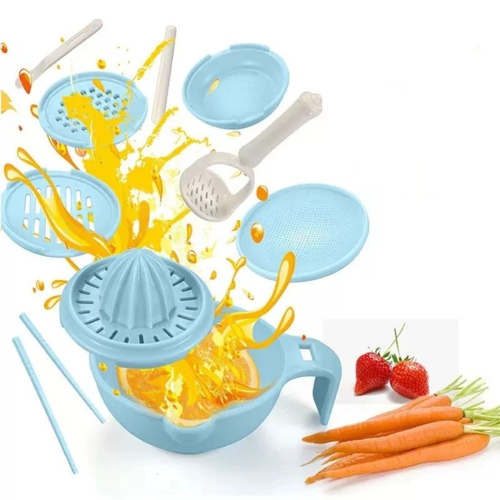 Puree Baby Food - وعاء طحن أغذية الأطفال بلون سادة،