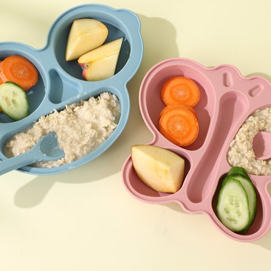 2 قطعة فراشة الطفل سيليكون طبق - مراجعة Baby Food Diary وسعره