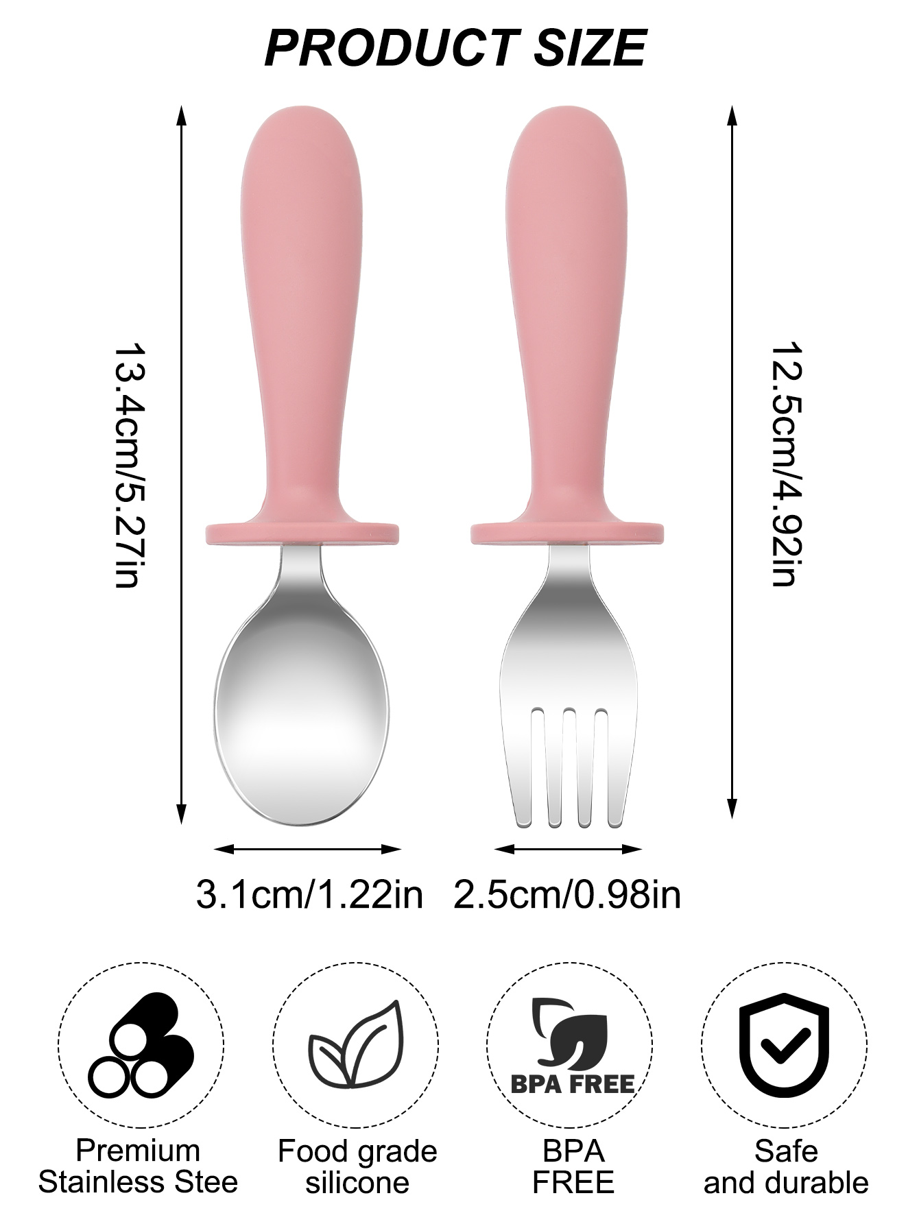 2 قطعة شوكة من الفولاذ المقاوم - مراجعة Baby Food Utensils Set وسعره
