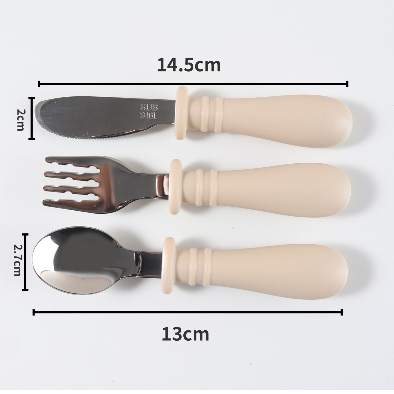 طقم ملعقة وشوكة وسكين سيليكون  - مراجعة Baby Food Knife Set وسعره