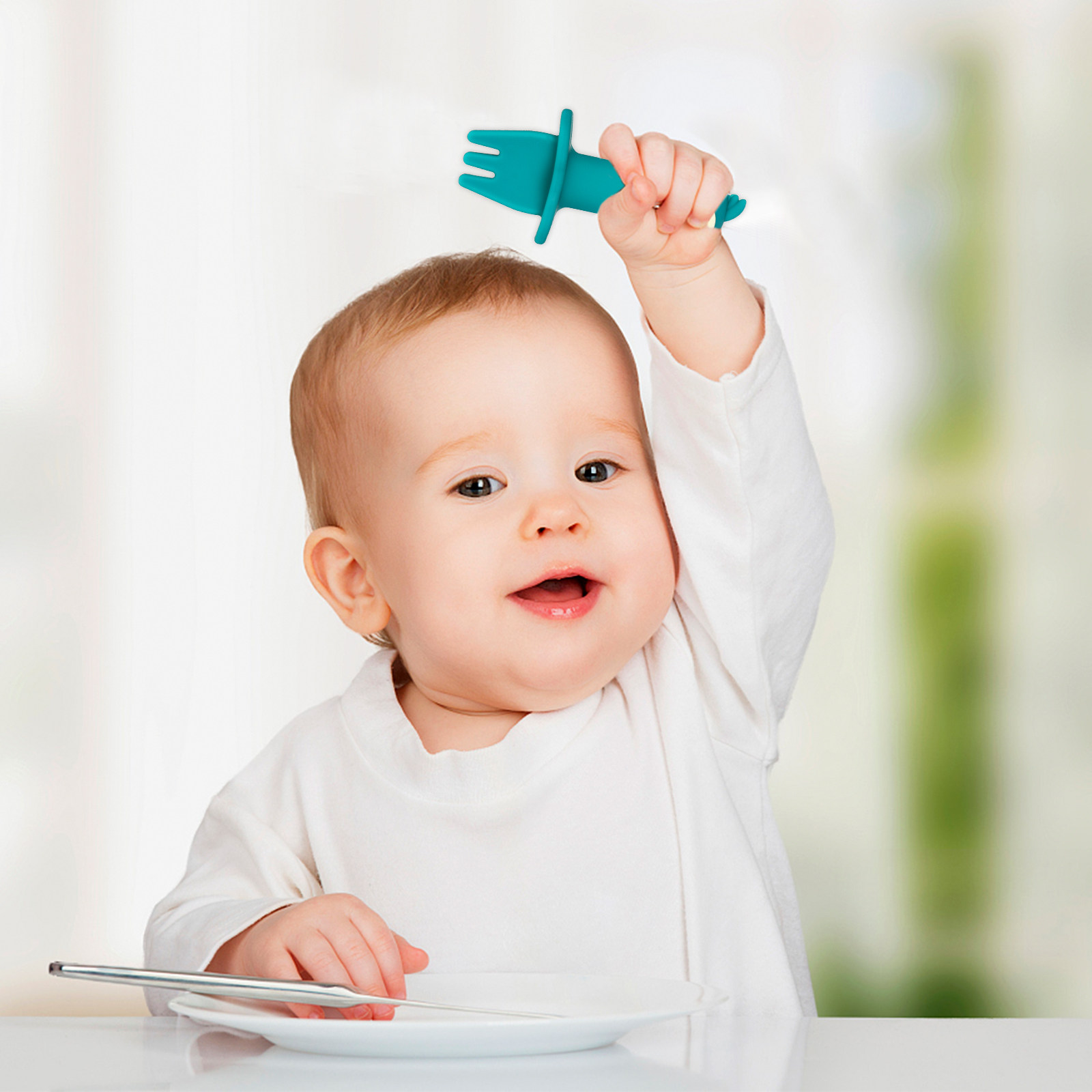 طقم ملعقة وشوكة سيليكون للأطفا - مراجعة Baby Food Utensils Set وسعره