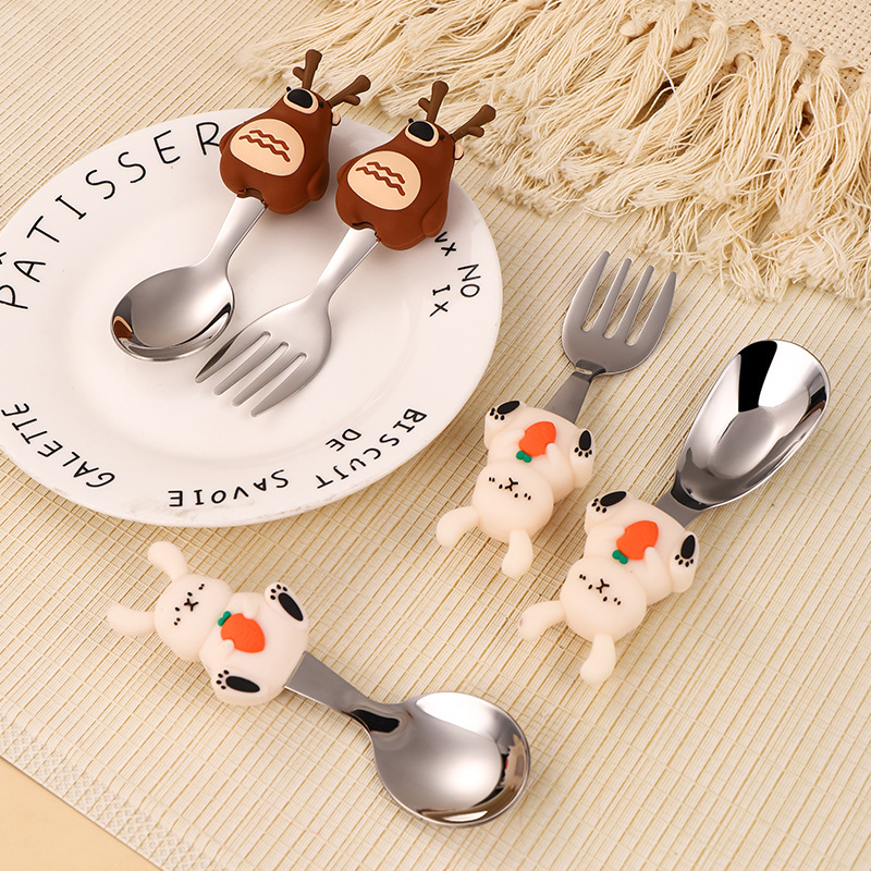 طقم ملعقة وشوكة للأطفال من الف - مراجعة Baby Food Knife Set وسعره