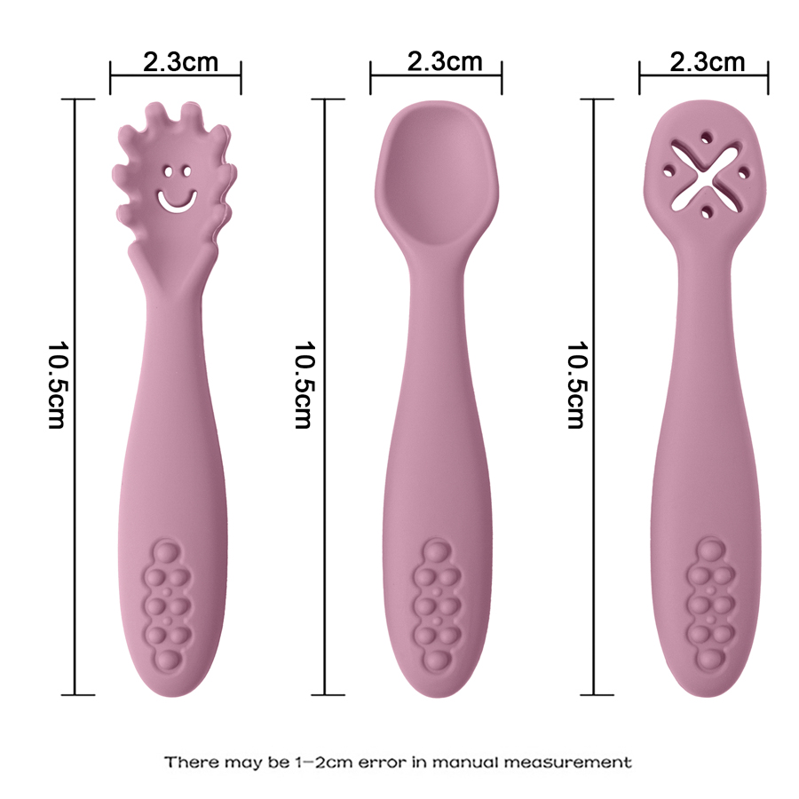 3 قطعة ملاعق تعلم الطفل لطيف أ - مراجعة Baby Food Utensils Set وسعره