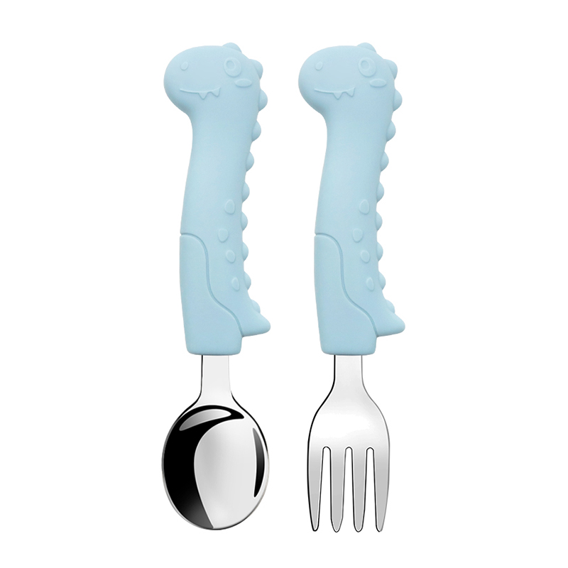 طقم ملعقة وشوكة على شكل ديناصو - مراجعة Baby Food Utensils Set وسعره