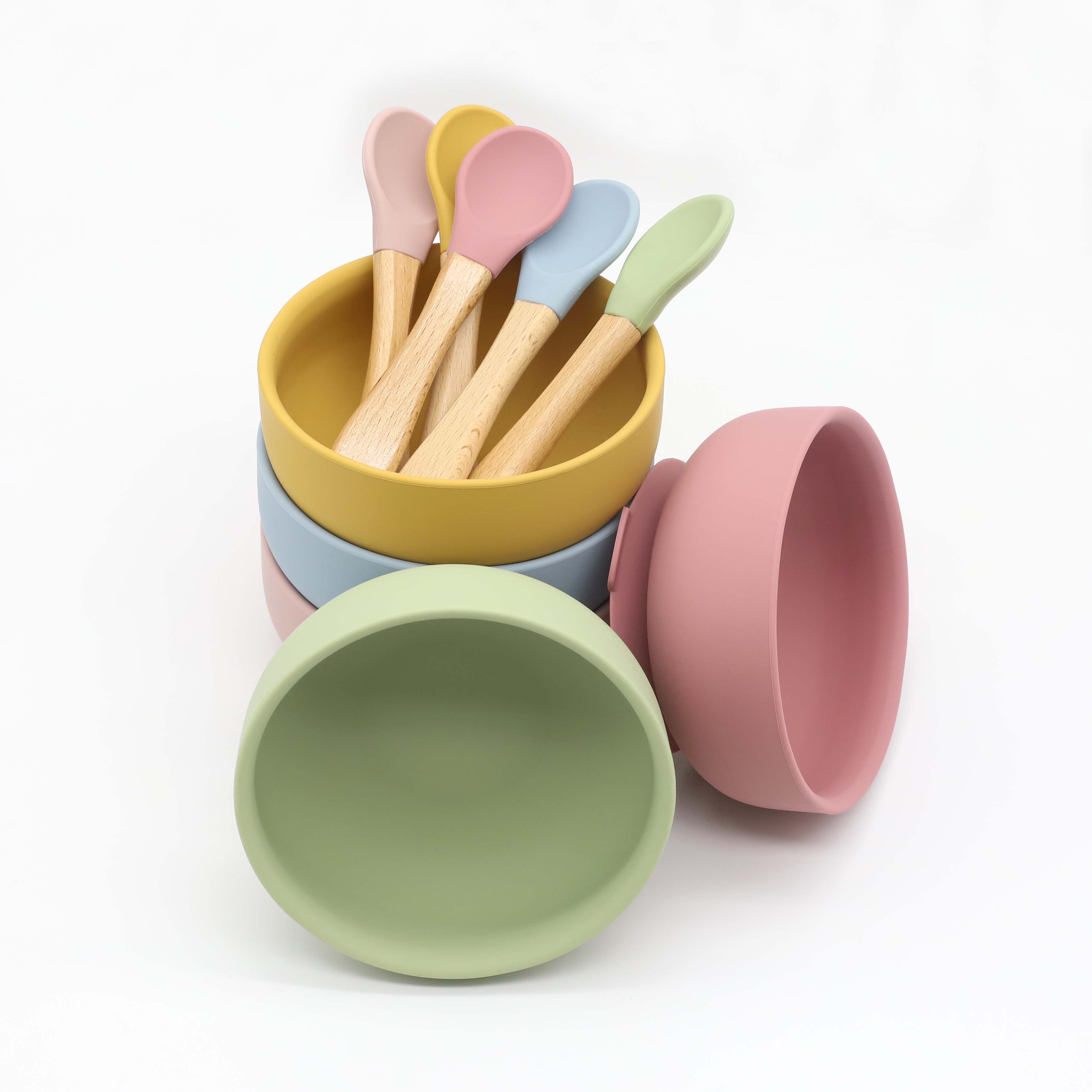 وعاء سيليكون مع كوب شفط، ملعقة - مراجعة Baby Food Diary وسعره