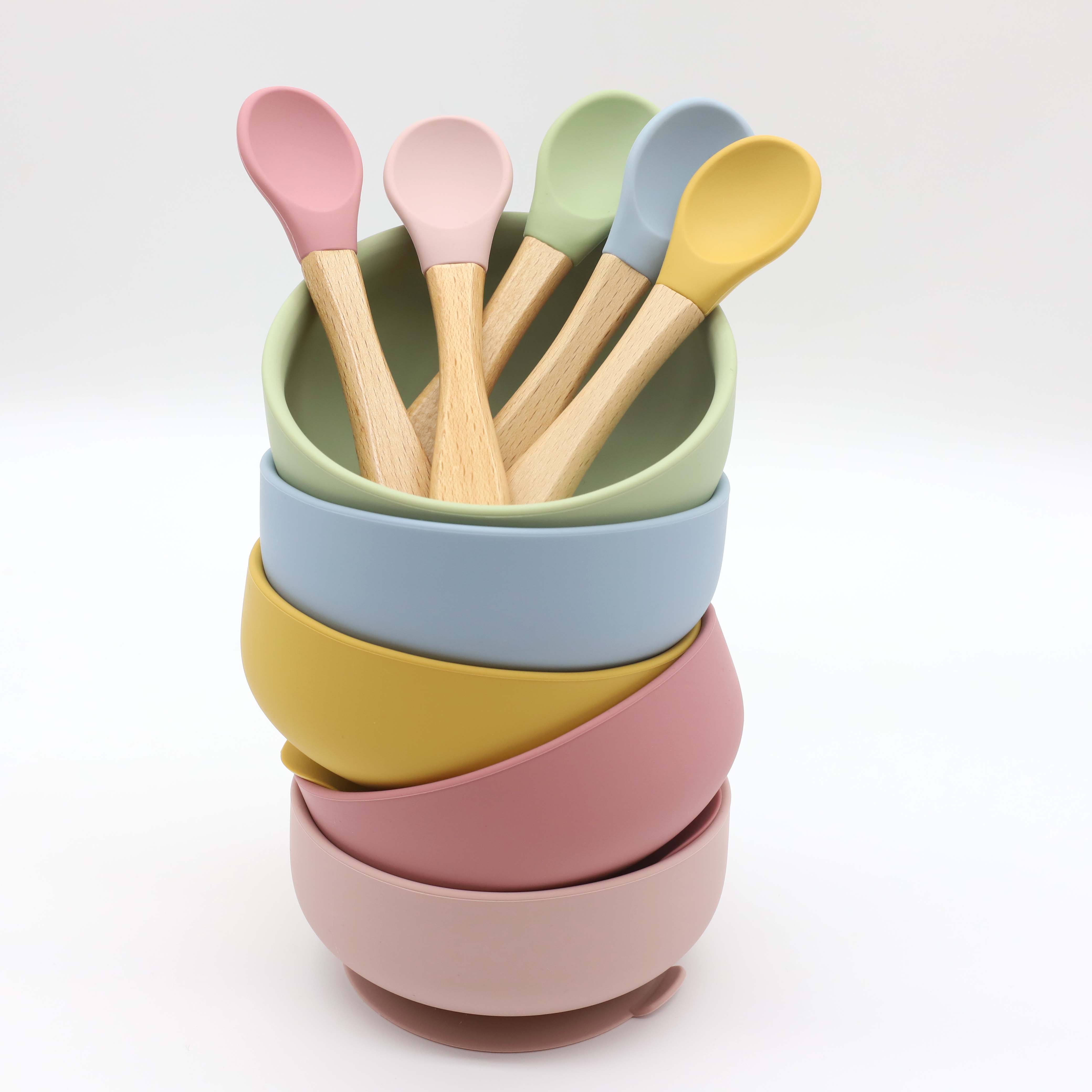 وعاء سيليكون مع كوب شفط، ملعقة - مراجعة Baby Food Diary وسعره