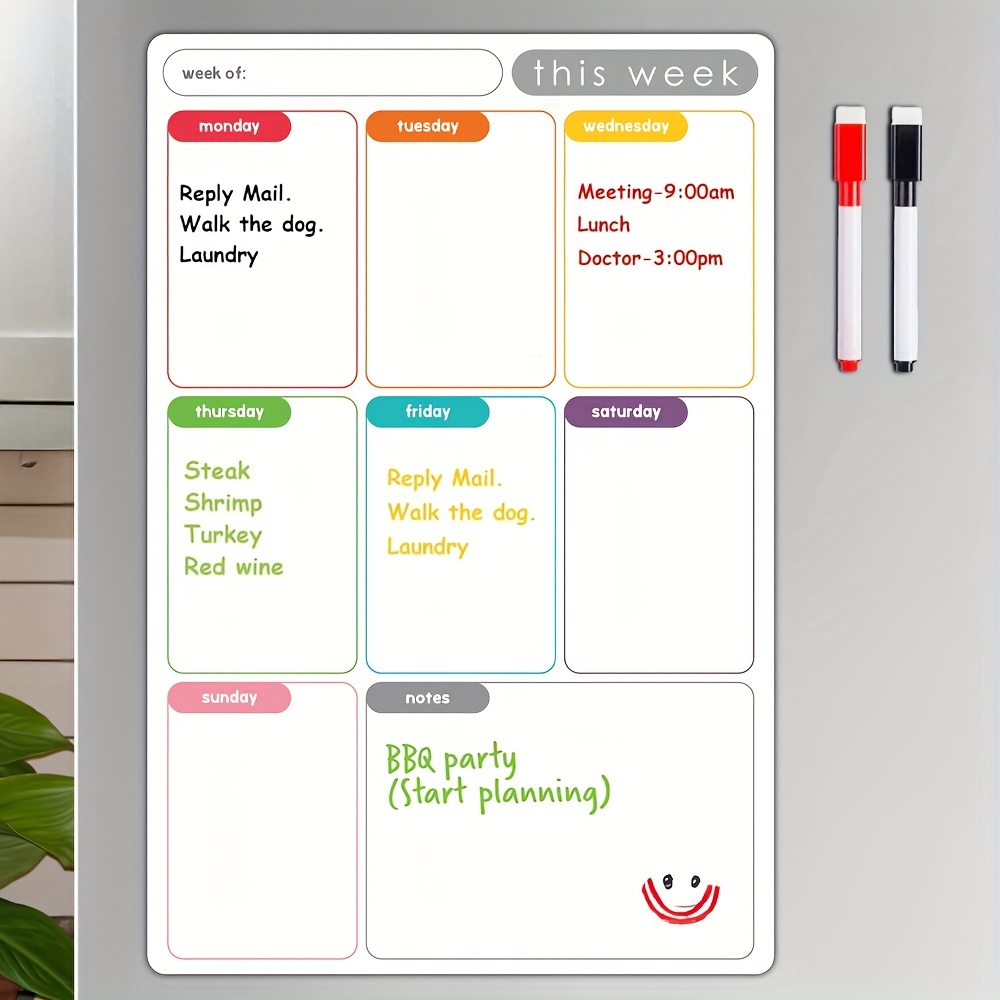 لوح تخطيط أسبوعي مغناطيسي قابل - مراجعة Baby Food Schedule وسعره