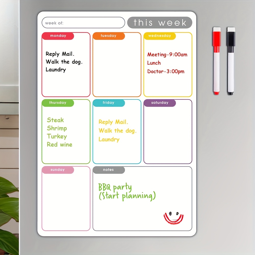 لوح تخطيط أسبوعي مغناطيسي قابل - مراجعة Baby Food Schedule وسعره